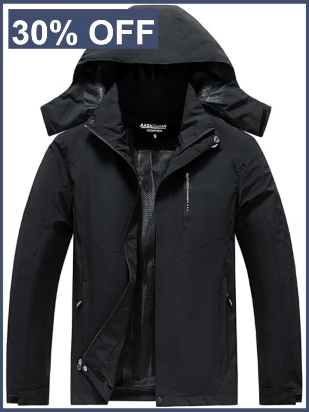 Men's Waterproof Rain Jacket Lightweight Windbreaker Hooded for Hiking Outdoor